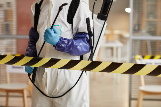 Professional Sewage Cleanup technician working in Martin, SD
